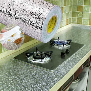 Waterproof Oil Proof Aluminum Foil Sticker Self Adhesive Wallpaper Kitchen Stove Wall Stickers